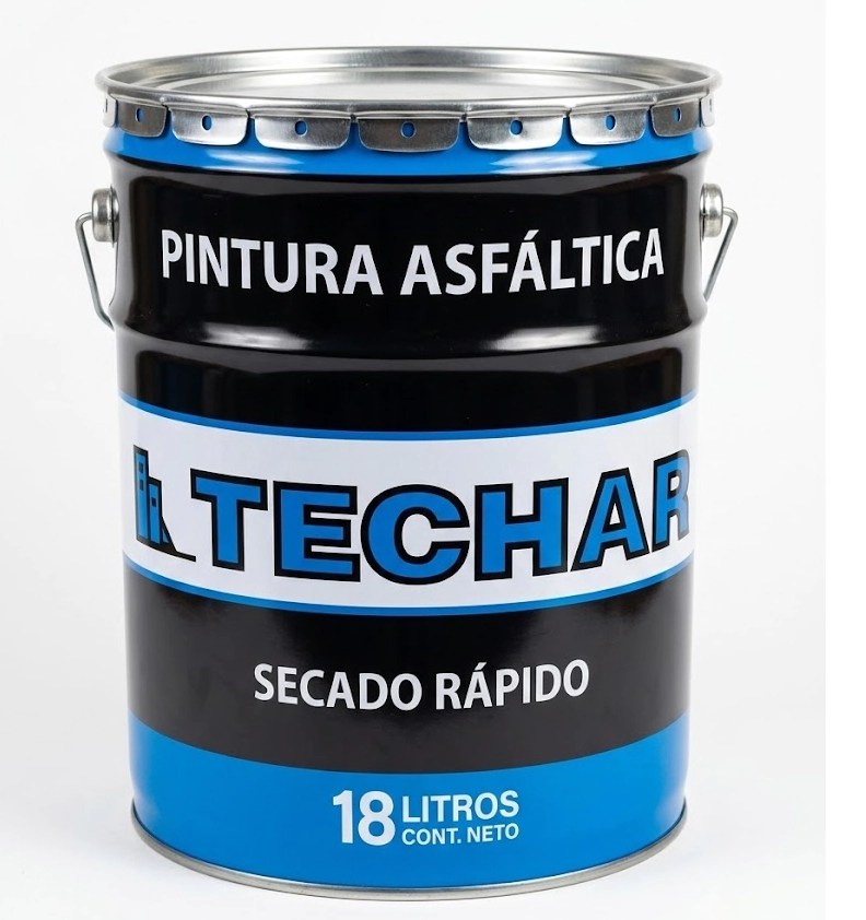 PINTURA ASFALTICA 18 LT TECHAR  BASE ACUOSA  SECADO RAPIDO