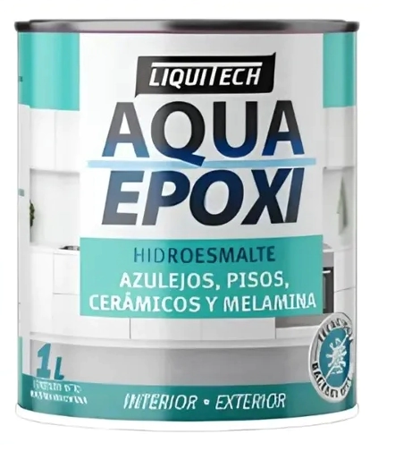 PINTURA PARA AZULEJOS BLANCA X 1LT  AQUA EPOXI  LQUITECH (AZULEJOS-PISOS -CEREMICAS-MELAMINA)