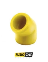 FUSIOGAS CODO 32 45øHH GAS AMARILLA