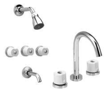 GRIFERIA DE BAÑO PEIRANO MALBA BLANCO  (D+L+B) COMBO SUELTO