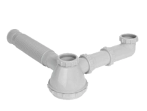 SIFON DOBLE PVC MONARCA CHATO DESCARGA COCINA SIFOLIMP