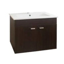 VANITORY AMUBE (NIZA) 62 DE COLGAR,WENGUE,  2 PUERTAS, CON BACHA DE LOZA(1 AGUJERO)