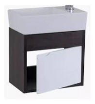 VANITORY GULLA COLG DUE 1puerta BL W/BL laq/melam (65010) 1a