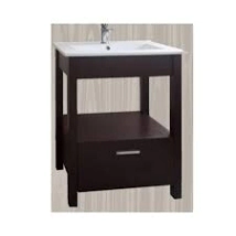 VANITORY LAQUEADO 60 AMUBE MEDITERRANEA,  1 CAJON, CON BACHA DE LOZA(1 AGUJERO)