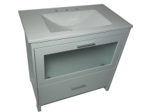 VANITORY LAQUEADO80 NOVA MARAL BL 1P.REBATIBL.NEUMAT+ 1CAJON (guarda aluminio)