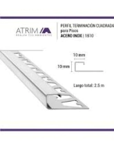 PERFIL ACERO BRILLANTE CUADRA COD: 1810 10 MM X 2,5MT
