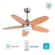 VENTILADOR TECHO LILIANA VTHM315R 5aspas madera+5vel+LUZ/MADER+1,20+80W+LUD LED