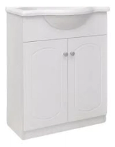 VANITORY AMUBE (VENECIA) 50CM BLANCO, 2 PUERTAS, Pie, SIN BACHA