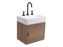 VANITORY GULLA COLG INTER MELA MARRON 1A  43X32 ABIERTO monocomando