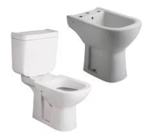 COMBO LOZA 3 PIEZAS, FERRUM,  BARI (INODORO LARGO + MOCHILA  APOYO + BIDET 3 AGUJERO)