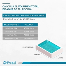 BOMBA PARA PISCINA  MINIPOOL75 PEARL 0,75hp **Hasta 70.000** Conexion 1-1/2 Caudal Max 15.000 Altura