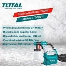 PISTOLA MAQUINA PARA PINTAR 550 W TOTAL TT5006-4 c/compresor
