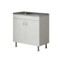 BAJO MESADA  80X50 AMUBE 2 PUERTAS CON BACHA DE ACERO  INOXIDABLE + SIFON 5301